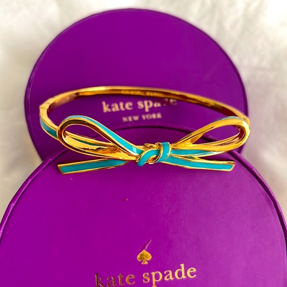 kate spade Jewelry Kate Spade Enamel Bow Bangle With Box Poshmark